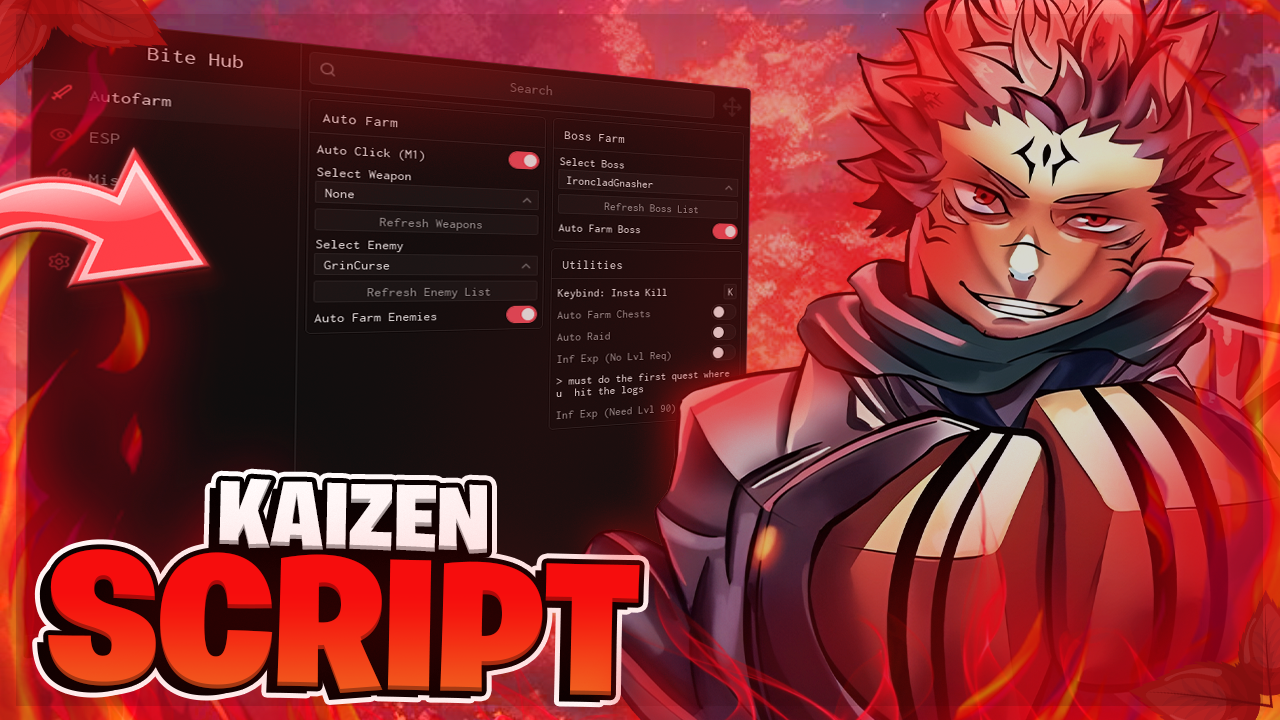 🔥 Kaizen SCRIPT | Boss Farm, Inf Exp, Auto Farm !! (NO KEY)