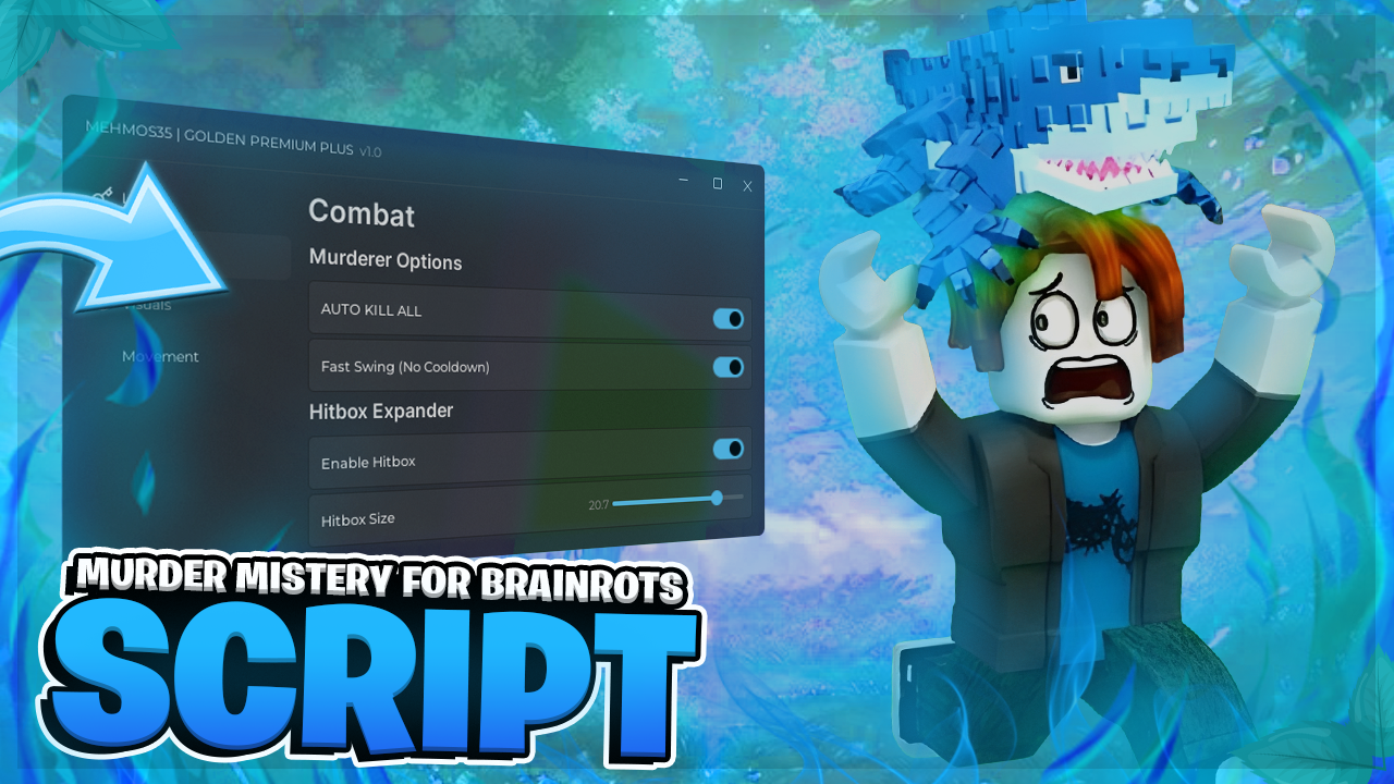 🔥 Murder Mystery For Brainrots SCRIPT | Auto Kill All, Fast Swing, Hitbox Expander !! (NO KEY)